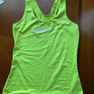 neon nike pro work out tank